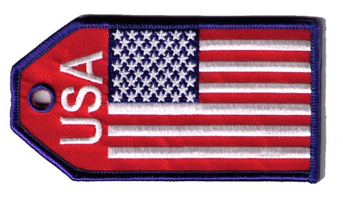 US Flag Embroidered Luggage Tag