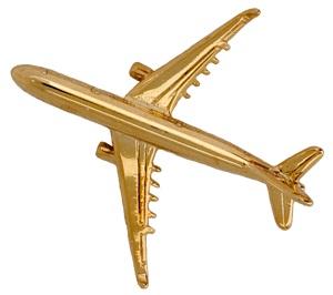 Airbus A330 Lapel Pin - Gold