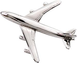 Boeing 747 Lapel Pin - Silver