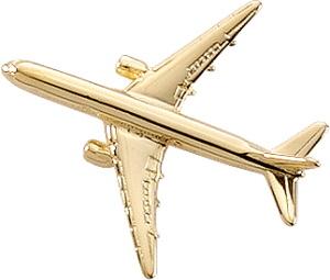 Boeing 767 Lapel Pin - Gold