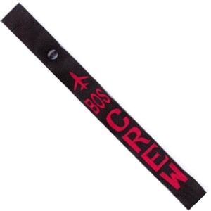 Airplane Crew Strap - BOS - Red on Black