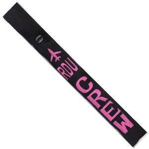 Airplane Crew Strap - RDU - Pink on Black
