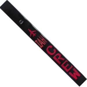 Airplane Crew Strap - IAH - Red on Black
