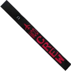 Airplane Crew Strap - MCO - Red on Black