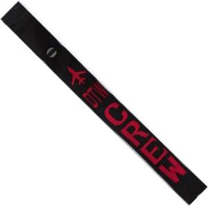 Airplane Crew Strap - DTW - Red on Black