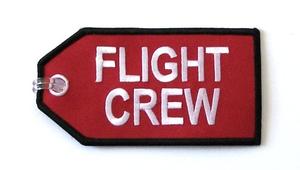 Flight Crew Red Embroidered Luggage Tag