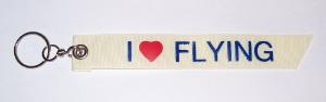 I Love Flying Banner Keychain