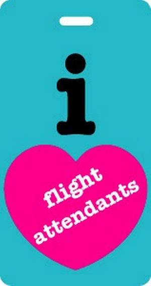 I Love Flight Attendants Luggage Tag