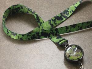 Marine Camo Ribbon Lanyard with Retractor