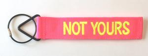 'TudeTags™ Not Yours Luggage Tag - Yellow on Pink