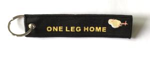 "One Leg Home"  Black Embroidered Key Ring Banner
