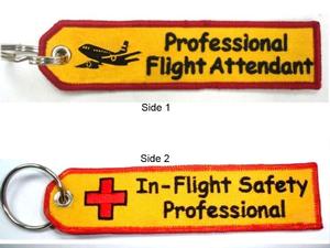 Professional Flight Attendant Key Ring Banner