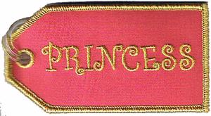 Princess Embroidered Luggage Tag - Pink