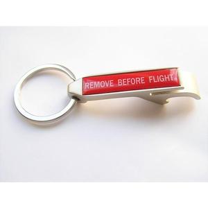 Remove Before Flight Bottle Opener Keychain