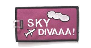 Sky Diva Embroidered Luggage Tag - Lt. Purple