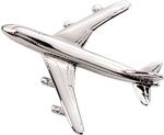 Boeing 747 Lapel Pin - Silver
