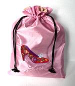 Satin Shoe Bag - Pink