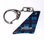 Jet Blue Plaid Tail Key Chain