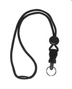 Black Cord Lanyard with Split Ring