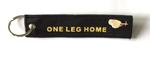 "One Leg Home"  Black Embroidered Key Ring Banner
