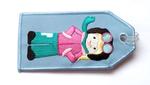 Pilot Girl Embroidered Luggage Tag