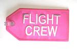 Pink Flight Crew Embroidered Luggage Tag