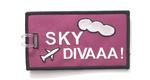 Sky Diva Embroidered Luggage Tag - Lt. Purple