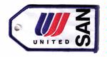 United Airlines SAN Embroidered Luggage Tag